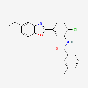 molecular formula C24H21ClN2O2 B11635613 N-{2-chloro-5-[5-(propan-2-yl)-1,3-benzoxazol-2-yl]phenyl}-3-methylbenzamide 