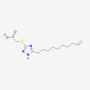 molecular formula C14H23N3O2S B11635662 2-[(5-dec-9-enyl-1H-1,2,4-triazol-3-yl)sulfanyl]acetic acid 