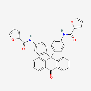 molecular formula C36H24N2O5 B11635723 N-(4-{9-[4-(Furan-2-amido)phenyl]-10-oxoanthracen-9-YL}phenyl)furan-2-carboxamide 