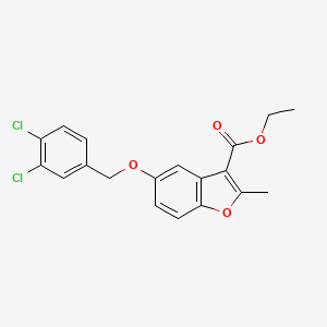 molecular formula C19H16Cl2O4 B11635787 Ethyl 5-[(3,4-dichlorophenyl)methoxy]-2-methyl-1-benzofuran-3-carboxylate 