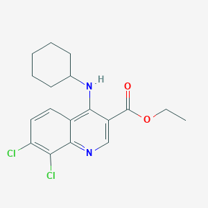 molecular formula C18H20Cl2N2O2 B11635864 Ethyl 7,8-dichloro-4-(cyclohexylamino)quinoline-3-carboxylate 