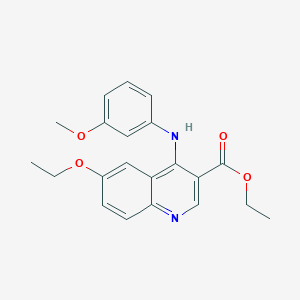 molecular formula C21H22N2O4 B11635878 Ethyl 6-ethoxy-4-[(3-methoxyphenyl)amino]quinoline-3-carboxylate 