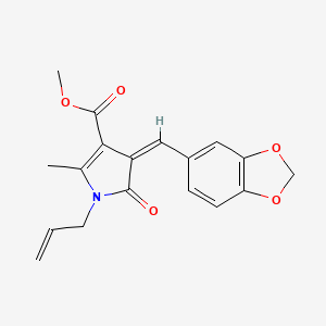 molecular formula C18H17NO5 B11635908 methyl (4Z)-4-(1,3-benzodioxol-5-ylmethylidene)-2-methyl-5-oxo-1-(prop-2-en-1-yl)-4,5-dihydro-1H-pyrrole-3-carboxylate 