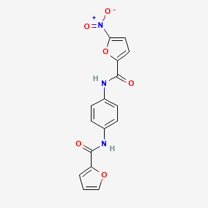 molecular formula C16H11N3O6 B11636039 N-[4-(Furan-2-amido)phenyl]-5-nitrofuran-2-carboxamide 