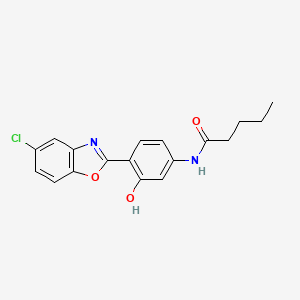 molecular formula C18H17ClN2O3 B11636096 N-[4-(5-chloro-1,3-benzoxazol-2-yl)-3-hydroxyphenyl]pentanamide 