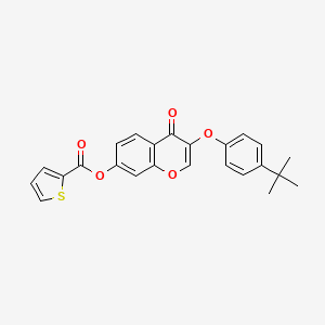 molecular formula C24H20O5S B11636115 3-(4-tert-butylphenoxy)-4-oxo-4H-chromen-7-yl thiophene-2-carboxylate 