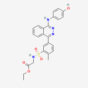 molecular formula C25H24N4O5S B11636138 ethyl N-[(5-{4-[(4-hydroxyphenyl)amino]phthalazin-1-yl}-2-methylphenyl)sulfonyl]glycinate 