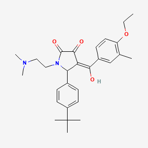 molecular formula C28H36N2O4 B11636166 5-(4-tert-butylphenyl)-1-[2-(dimethylamino)ethyl]-4-(4-ethoxy-3-methylbenzoyl)-3-hydroxy-2,5-dihydro-1H-pyrrol-2-one 