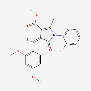 molecular formula C22H20FNO5 B11636359 methyl (4Z)-4-(2,4-dimethoxybenzylidene)-1-(2-fluorophenyl)-2-methyl-5-oxo-4,5-dihydro-1H-pyrrole-3-carboxylate 