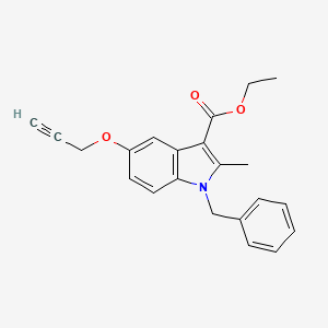 molecular formula C22H21NO3 B11636409 ethyl 1-benzyl-2-methyl-5-(prop-2-yn-1-yloxy)-1H-indole-3-carboxylate 