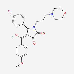 molecular formula C25H27FN2O5 B11636469 5-(4-fluorophenyl)-3-hydroxy-4-(4-methoxybenzoyl)-1-[3-(morpholin-4-yl)propyl]-2,5-dihydro-1H-pyrrol-2-one 