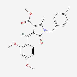 molecular formula C24H25NO5 B11636518 methyl (4Z)-4-(2,4-dimethoxybenzylidene)-2-methyl-1-(4-methylbenzyl)-5-oxo-4,5-dihydro-1H-pyrrole-3-carboxylate 