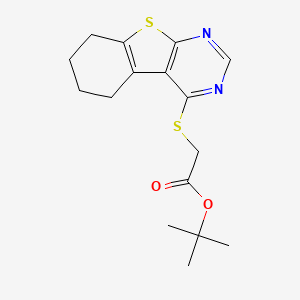 molecular formula C16H20N2O2S2 B11636583 Tert-butyl (5,6,7,8-tetrahydro[1]benzothieno[2,3-d]pyrimidin-4-ylthio)acetate 