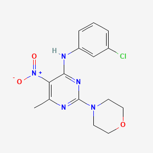 molecular formula C15H16ClN5O3 B11636623 N-(3-chlorophenyl)-6-methyl-2-(morpholin-4-yl)-5-nitropyrimidin-4-amine 