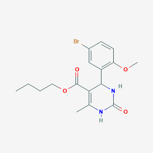 molecular formula C17H21BrN2O4 B11636680 Butyl 4-(5-bromo-2-methoxyphenyl)-6-methyl-2-oxo-1,2,3,4-tetrahydropyrimidine-5-carboxylate 