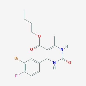 molecular formula C16H18BrFN2O3 B11636693 Butyl 4-(3-bromo-4-fluorophenyl)-6-methyl-2-oxo-1,2,3,4-tetrahydropyrimidine-5-carboxylate 