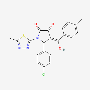 molecular formula C21H16ClN3O3S B11636741 5-(4-chlorophenyl)-3-hydroxy-1-(5-methyl-1,3,4-thiadiazol-2-yl)-4-(4-methylbenzoyl)-2,5-dihydro-1H-pyrrol-2-one 