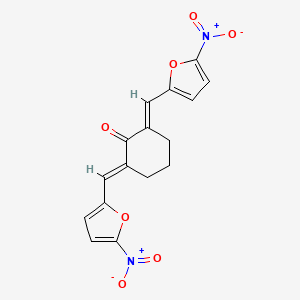 molecular formula C16H12N2O7 B11636755 (2E,6E)-2,6-bis[(5-nitrofuran-2-yl)methylidene]cyclohexan-1-one 