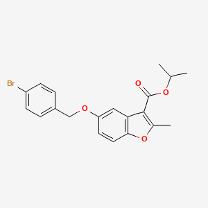 molecular formula C20H19BrO4 B11636790 Propan-2-yl 5-[(4-bromophenyl)methoxy]-2-methyl-1-benzofuran-3-carboxylate 