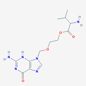 molecular formula C13H20N6O4 B116369 2-[(2-氨基-6-氧代-3H-嘌呤-9-基)甲氧基]乙基 2-氨基-3-甲基丁酸酯 CAS No. 142963-59-5