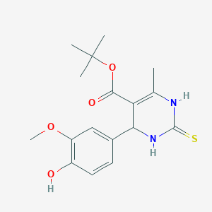 molecular formula C17H22N2O4S B11636934 Tert-butyl 6-(4-hydroxy-3-methoxyphenyl)-4-methyl-2-sulfanyl-1,6-dihydropyrimidine-5-carboxylate 
