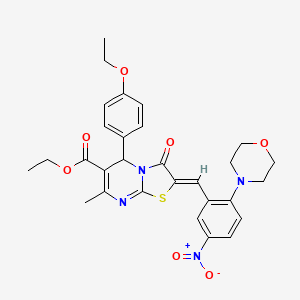 molecular formula C29H30N4O7S B11636967 ethyl (2Z)-5-(4-ethoxyphenyl)-7-methyl-2-[2-(morpholin-4-yl)-5-nitrobenzylidene]-3-oxo-2,3-dihydro-5H-[1,3]thiazolo[3,2-a]pyrimidine-6-carboxylate 