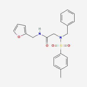 molecular formula C21H22N2O4S B11636978 N~2~-benzyl-N-(furan-2-ylmethyl)-N~2~-[(4-methylphenyl)sulfonyl]glycinamide 