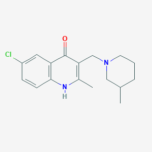 molecular formula C17H21ClN2O B11637014 6-Chloro-2-methyl-3-[(3-methylpiperidin-1-yl)methyl]quinolin-4-ol 