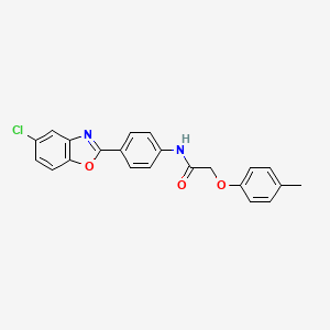 molecular formula C22H17ClN2O3 B11637066 N-[4-(5-chloro-1,3-benzoxazol-2-yl)phenyl]-2-(4-methylphenoxy)acetamide 