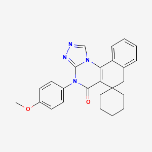 molecular formula C25H24N4O2 B11637086 4-(4-methoxyphenyl)-4H-spiro[benzo[h][1,2,4]triazolo[4,3-a]quinazoline-6,1'-cyclohexan]-5(7H)-one 