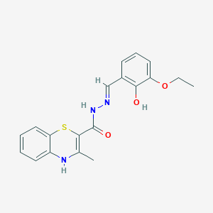 molecular formula C19H19N3O3S B11637094 N'-[(E)-(3-ethoxy-2-hydroxyphenyl)methylidene]-3-methyl-4H-1,4-benzothiazine-2-carbohydrazide 