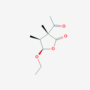 molecular formula C10H16O4 B116371 (3R,4S,5R)-3-acetyl-5-ethoxy-3,4-dimethyloxolan-2-one CAS No. 148840-17-9