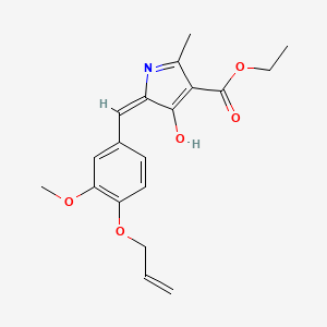 molecular formula C19H21NO5 B11637114 ethyl (5E)-5-[3-methoxy-4-(prop-2-en-1-yloxy)benzylidene]-2-methyl-4-oxo-4,5-dihydro-1H-pyrrole-3-carboxylate 