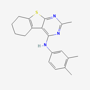 molecular formula C19H21N3S B11637147 N-(3,4-dimethylphenyl)-2-methyl-5,6,7,8-tetrahydro[1]benzothieno[2,3-d]pyrimidin-4-amine 