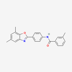 molecular formula C23H20N2O2 B11637150 N-[4-(5,7-dimethyl-1,3-benzoxazol-2-yl)phenyl]-3-methylbenzamide 