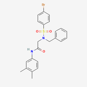 molecular formula C23H23BrN2O3S B11637238 N~2~-benzyl-N~2~-[(4-bromophenyl)sulfonyl]-N-(3,4-dimethylphenyl)glycinamide 