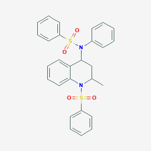 molecular formula C28H26N2O4S2 B11637332 N-[2-methyl-1-(phenylsulfonyl)-1,2,3,4-tetrahydroquinolin-4-yl]-N-phenylbenzenesulfonamide 