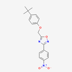 molecular formula C19H19N3O4 B11637372 5-[(4-Tert-butylphenoxy)methyl]-3-(4-nitrophenyl)-1,2,4-oxadiazole 
