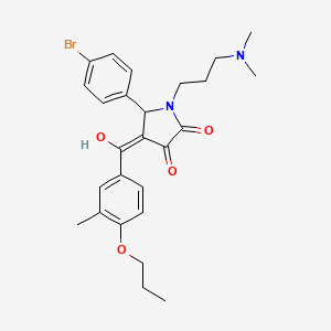 molecular formula C26H31BrN2O4 B11637401 5-(4-bromophenyl)-1-[3-(dimethylamino)propyl]-3-hydroxy-4-[(3-methyl-4-propoxyphenyl)carbonyl]-1,5-dihydro-2H-pyrrol-2-one 