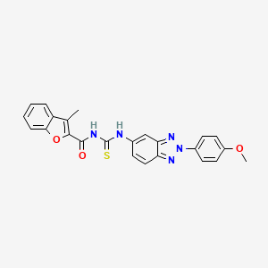 molecular formula C24H19N5O3S B11637406 N-{[2-(4-methoxyphenyl)-2H-benzotriazol-5-yl]carbamothioyl}-3-methyl-1-benzofuran-2-carboxamide 