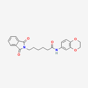 molecular formula C22H22N2O5 B11637431 N-(2,3-dihydro-1,4-benzodioxin-6-yl)-6-(1,3-dioxo-1,3-dihydro-2H-isoindol-2-yl)hexanamide 