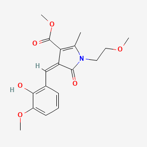 molecular formula C18H21NO6 B11637534 methyl (4Z)-4-(2-hydroxy-3-methoxybenzylidene)-1-(2-methoxyethyl)-2-methyl-5-oxo-4,5-dihydro-1H-pyrrole-3-carboxylate 