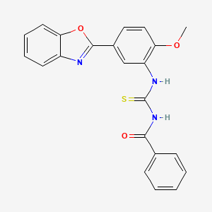 molecular formula C22H17N3O3S B11637550 N-{[5-(1,3-benzoxazol-2-yl)-2-methoxyphenyl]carbamothioyl}benzamide 