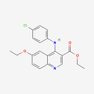 molecular formula C20H19ClN2O3 B11637711 Ethyl 4-[(4-chlorophenyl)amino]-6-ethoxyquinoline-3-carboxylate 