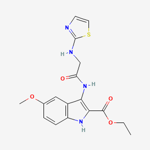 molecular formula C17H18N4O4S B11637879 ethyl 5-methoxy-3-{[N-(1,3-thiazol-2-yl)glycyl]amino}-1H-indole-2-carboxylate 