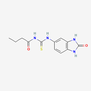 molecular formula C12H14N4O2S B11637921 N-[(2-oxo-2,3-dihydro-1H-benzimidazol-5-yl)carbamothioyl]butanamide 