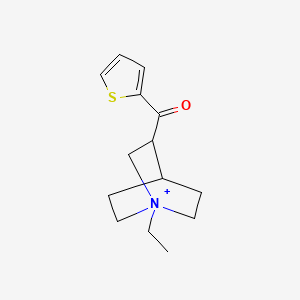 molecular formula C14H20NOS+ B11637941 1-Ethyl-3-(thiophen-2-ylcarbonyl)-1-azoniabicyclo[2.2.2]octane 