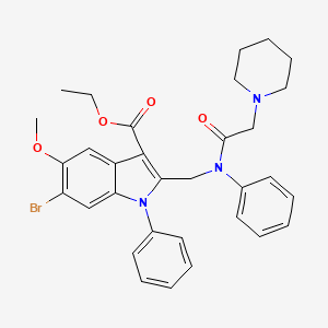molecular formula C32H34BrN3O4 B11637954 ethyl 6-bromo-5-methoxy-1-phenyl-2-{[phenyl(piperidin-1-ylacetyl)amino]methyl}-1H-indole-3-carboxylate 