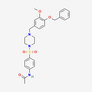 molecular formula C27H31N3O5S B11638017 N-[4-({4-[4-(benzyloxy)-3-methoxybenzyl]piperazin-1-yl}sulfonyl)phenyl]acetamide 
