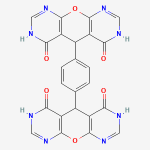 molecular formula C24H14N8O6 B11638036 9-[4-(7,11-dioxo-2-oxa-4,6,12,14-tetrazatricyclo[8.4.0.03,8]tetradeca-1(10),3(8),4,13-tetraen-9-yl)phenyl]-2-oxa-4,6,12,14-tetrazatricyclo[8.4.0.03,8]tetradeca-1(10),3(8),4,13-tetraene-7,11-dione 